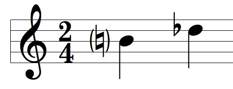 Si bequadro, Re bemolle